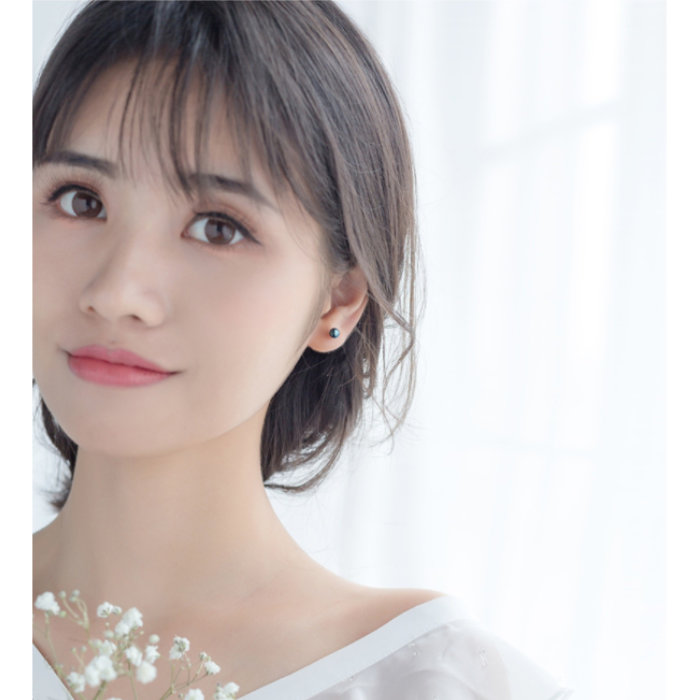 パールピアス Silver925 ダークブルー ブラックパール 青黒 一粒