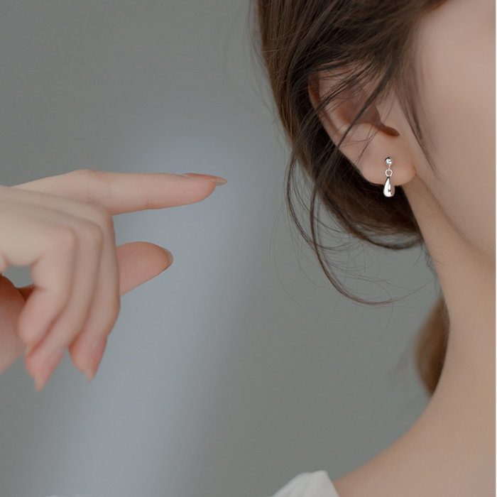 029P⑰【小ドロップ】スタッドピアス　雫形　S925　金属アレルギー　K18 ご家庭用梱包】ピアス ドロップ 涙 雫 しずく 小さい シンプル