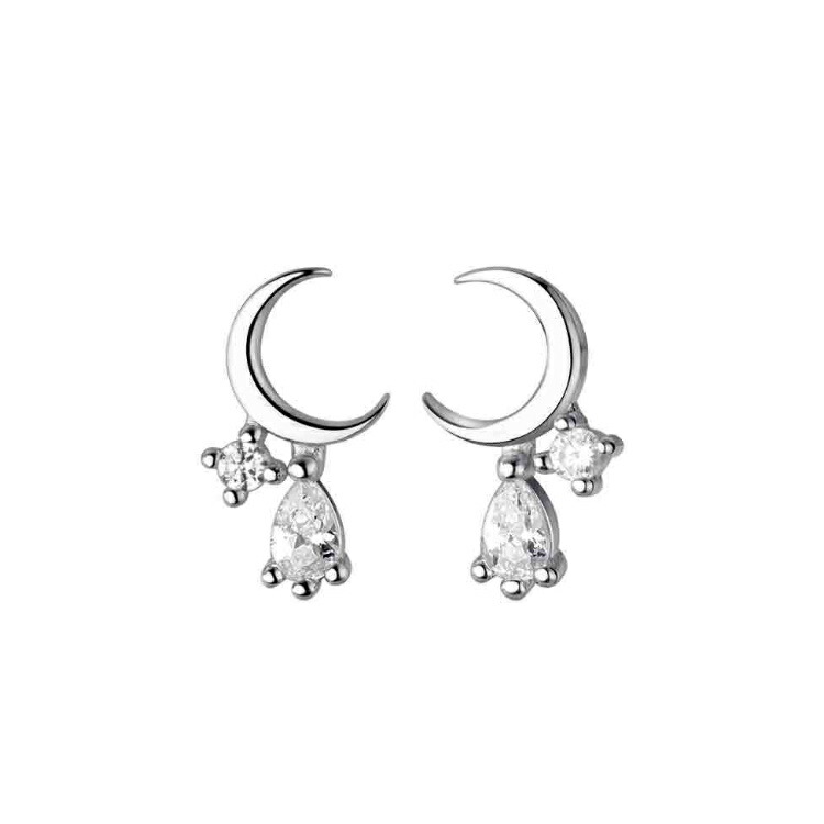 月の雫ピアス ムーンドロップピアス シルバー ゴールド ピアス