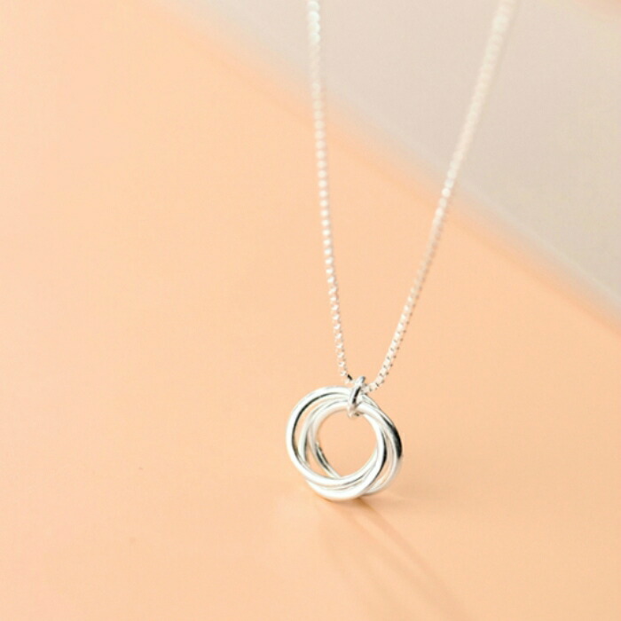 151No【高品質✨】3輪ネックレス　ミニマム　シンプル　大人かわいい　シルバー シンプル ネックレス レディース シルバー925 silver925