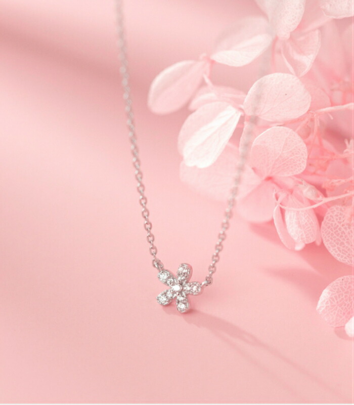 ネックレス・ペンダント Dancing Pink Silver Necklace2(SILVER925) シルバー925 puffy ハートペンダントネックレス（46.5cm
