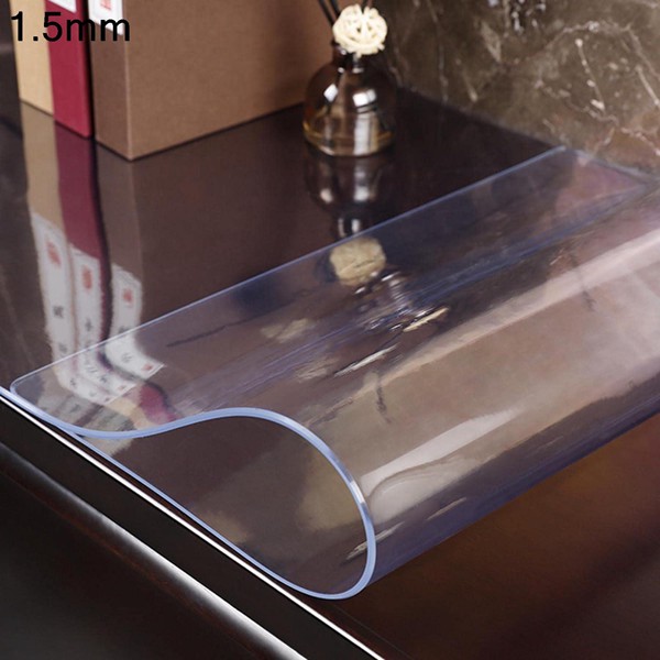 透明 テーブルクロスビニールクロス テーブルマット 透明マット PVC製厚さ1.5mm 長方形 正方形 耐熱 耐久 汚れ防止 弧角｜ryudora｜02