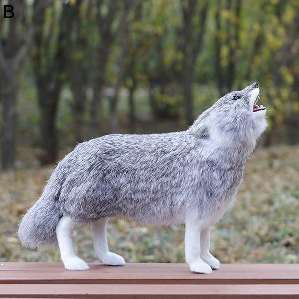 狼ぬいぐるみ 生き生き 置物 リアルオオカミ 手工芸品 癒し ふわふわ 本物そっくり モデル 部屋飾り お誕生日 贈り物 クリスマス 子供｜ryudora｜03