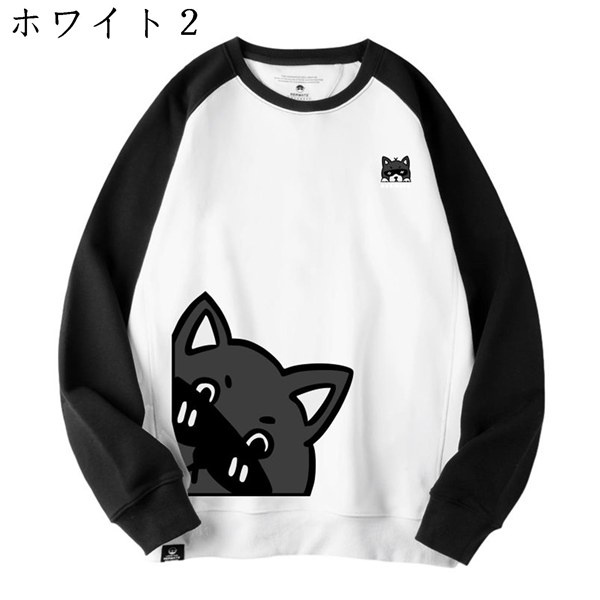 6xl 長袖 丸襟 メンズ 猫柄 コットン100% パーカー プリント トレーナー ペアルック プリント Tシャツ ビッグサイズ 春 秋｜ryudora｜04