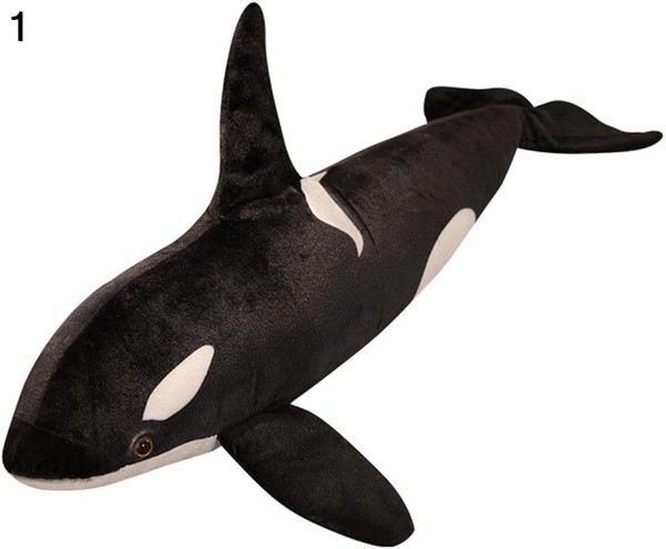 シミュレーションシャチ人形ピロークジラOrcinusオルカ黒と白クジラのぬいぐるみ人形サメキッズボーイズガールズおもちゃ-70cm、1｜ryudora｜02