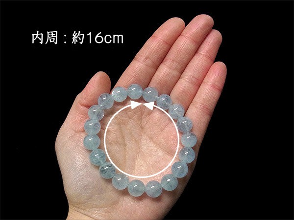 アクアマリン 10mm ブレスレット 天然石 パワーストーン : 仏像と