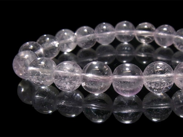 クンツァイト 9.5mm ブレスレット 天然石 パワーストーン : 仏像と