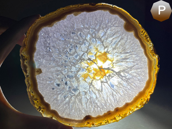 メノウスライス 特大 ナチュラル メノウ 瑪瑙 スライス : 仏像と縁起物