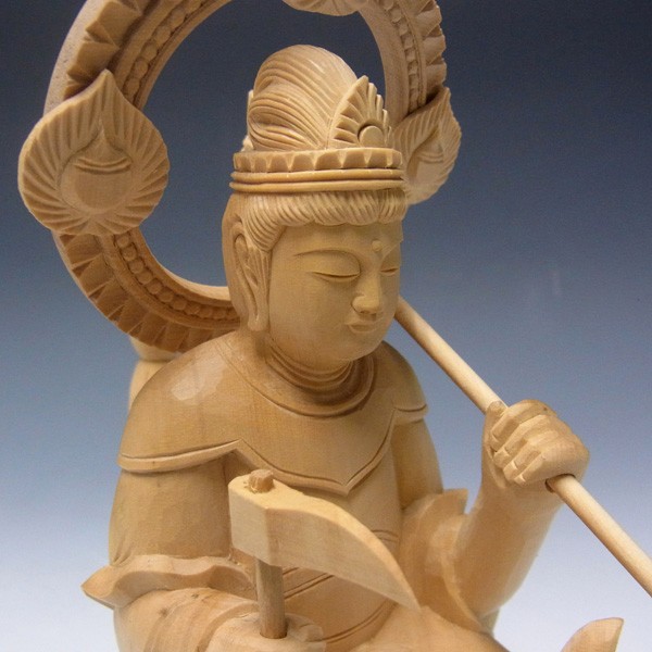 稻荷神明19厘米木刻佛像稻荷神明黄杨五谷神先生五谷神大人稻荷神明