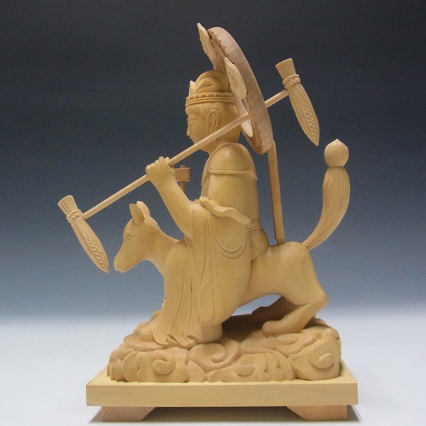 稻荷神明19厘米木刻佛像稻荷神明黄杨五谷神先生五谷神大人稻荷神明