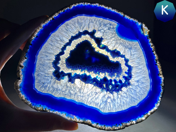 メノウスライス 特大 ブルー メノウ 瑪瑙 スライス : 仏像と縁起物の