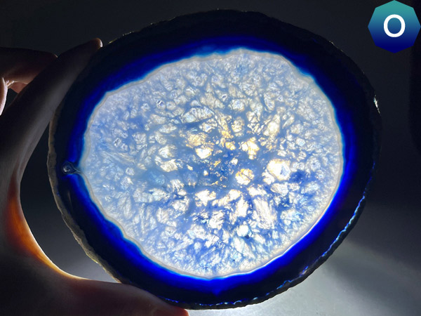 メノウスライス 特大 ブルー メノウ 瑪瑙 スライス : 仏像と縁起物の