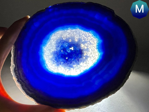 メノウスライス 特大 ブルー メノウ 瑪瑙 スライス : 仏像と縁起物の