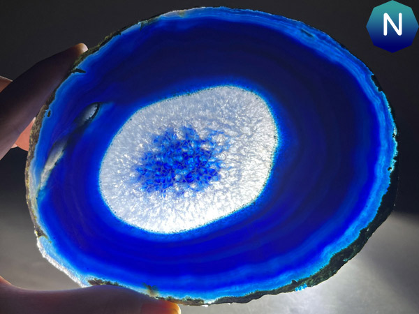 メノウスライス 特大 ブルー メノウ 瑪瑙 スライス : 仏像と縁起物の