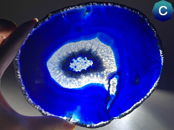 メノウスライス 特大 ブルー メノウ 瑪瑙 スライス : 仏像と縁起物の