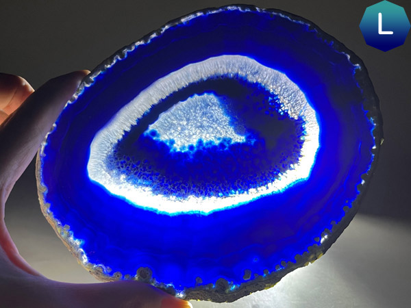 メノウスライス 特大 ブルー メノウ 瑪瑙 スライス : 仏像と縁起物の