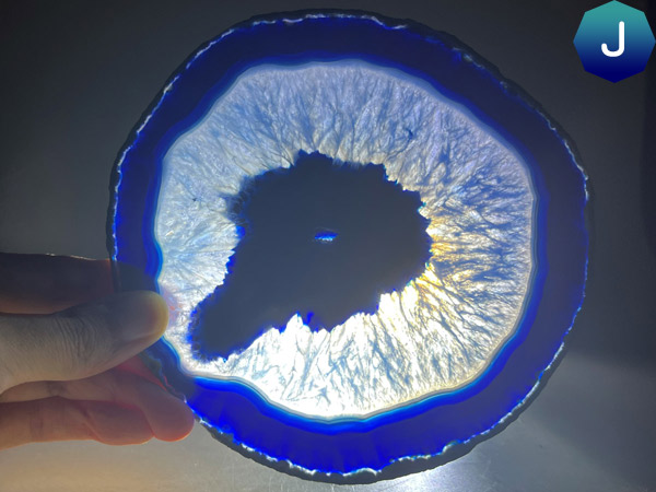 メノウスライス 特大 ブルー メノウ 瑪瑙 スライス : 仏像と縁起物の