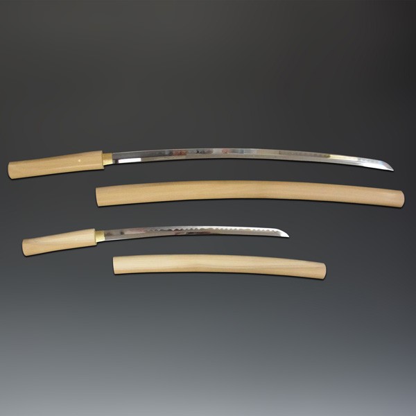 模造刀 白鞘 2点セット（大刀 小刀） 刀剣 : sw-1100s : 仏像と縁起物 