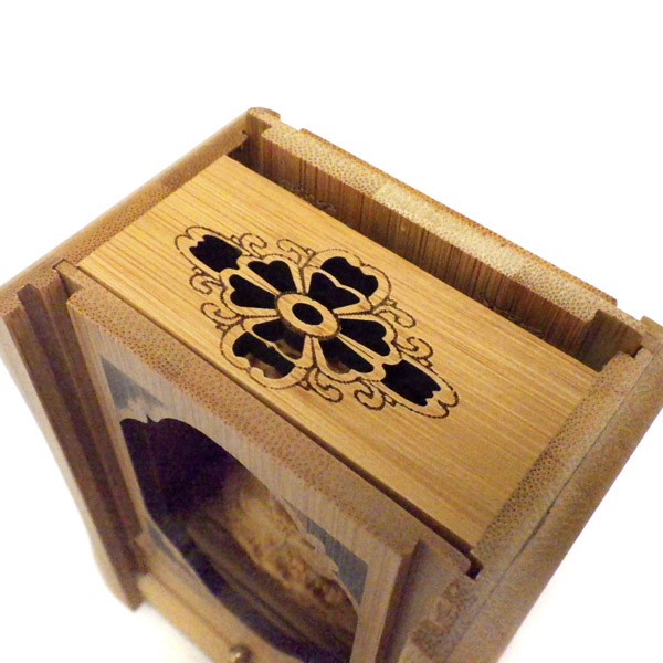 文殊菩薩 竹厨子入り仏像 木彫り : 仏像と縁起物の専門店 龍祥本舗