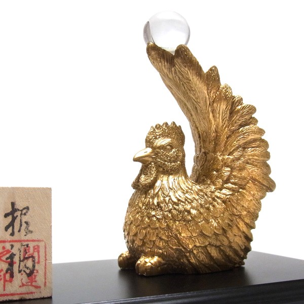 干支の置物 酉年 水晶招福鳥 金の鳥 : 仏像と縁起物の専門店 龍