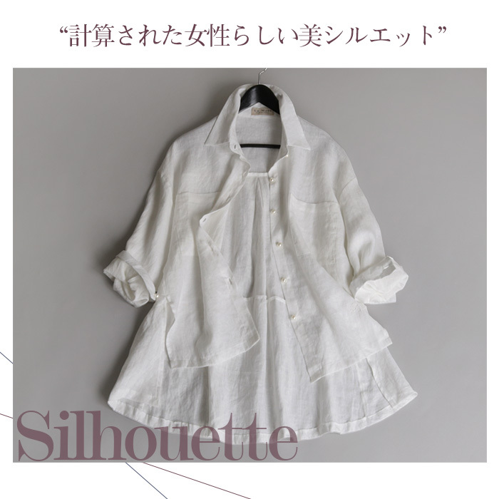 パールボタン リネン シャツ ブラウス トップス レディース 麻