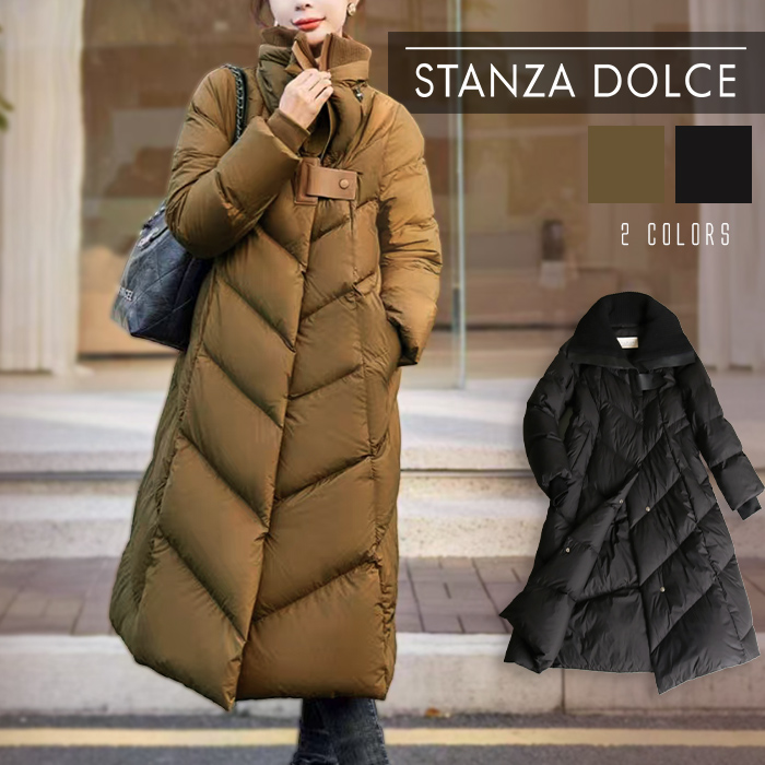 ダウンコート レディース ロング 着痩せ ダウン コート アウター 異