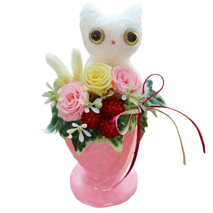 プリザーブドフラワー プレゼント ギフト 猫 ネコ ねこ ブリザード 誕生日 退職祝い 送別 誕生日 女性 動物 花 ネコ ラブキティ 花束 アレンジメント 用途は 自宅用 Upstatenewyork Aiga Org