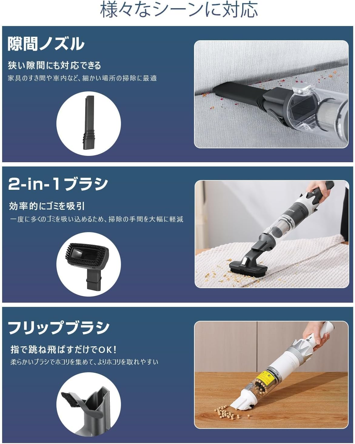 コードレス掃除機　定価13,980円 楽天市場】2026年進級版 コードレス掃除機 掃除機 90000Pa 強力吸引