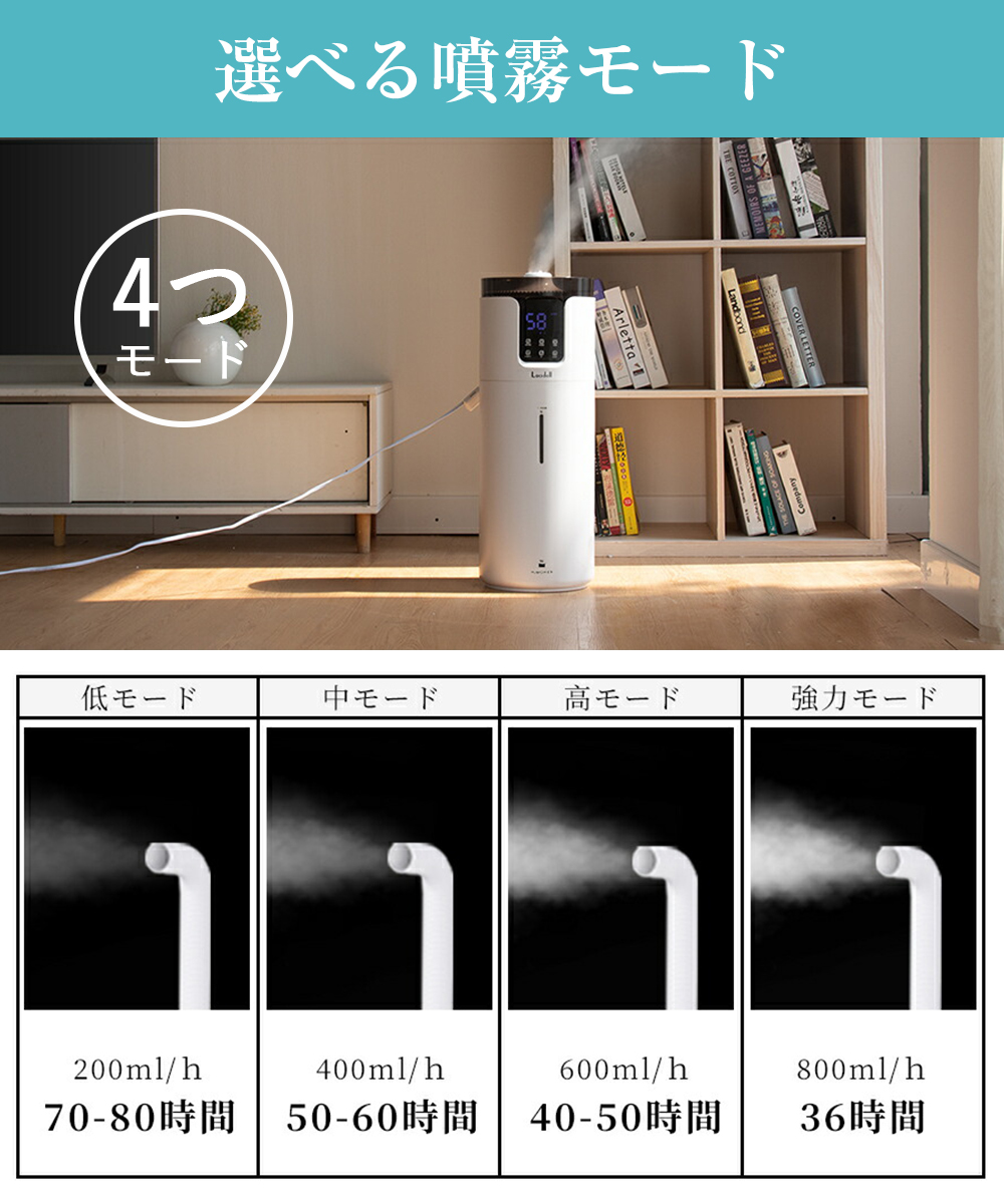 加湿器 超音波加湿器 タワー式 上部給水式 16L大容量 UV除菌 40畳 空 