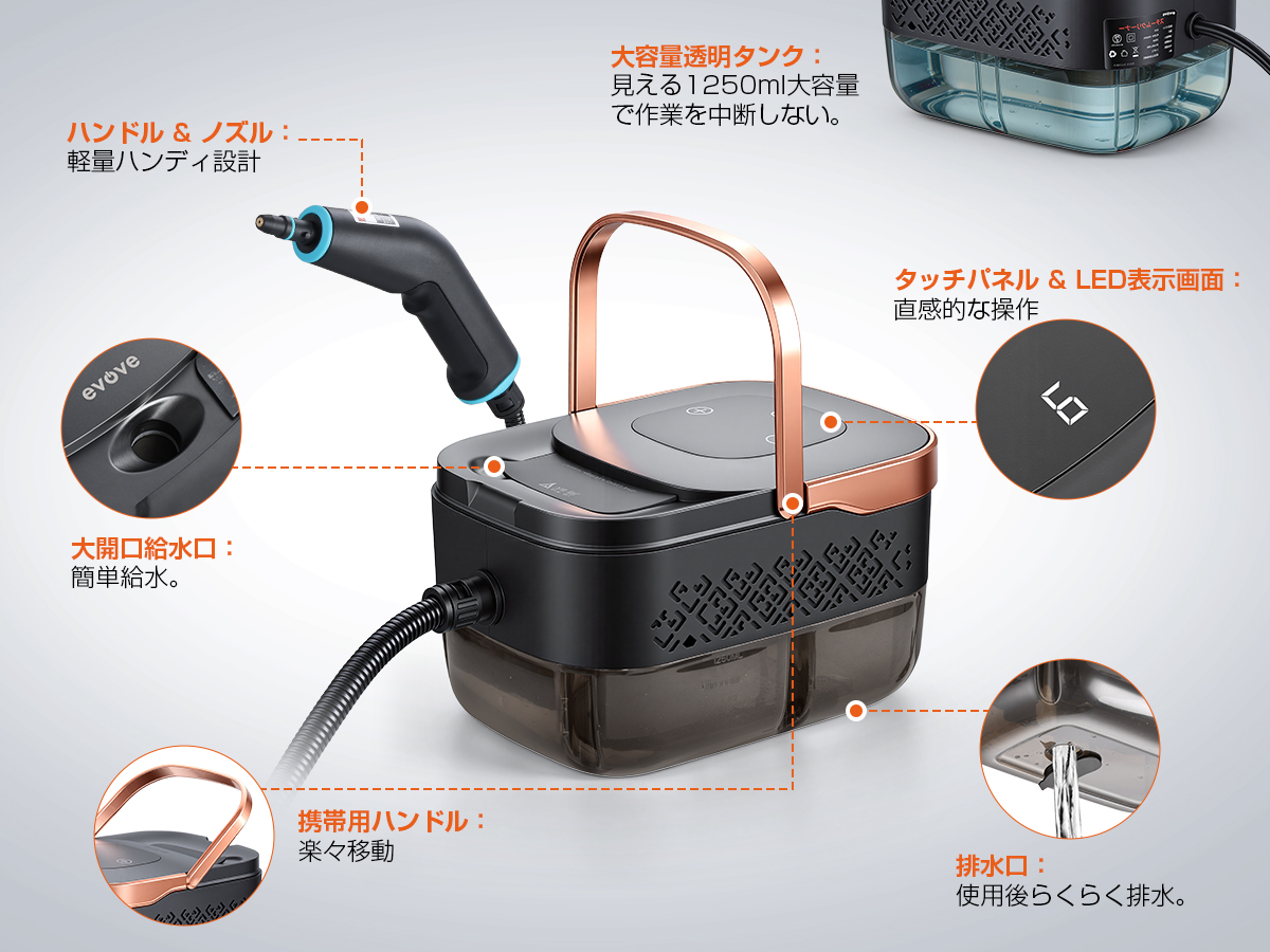 MOOSOO ＼新春SALE☆！15999円→13999円／スチームクリーナー スチーム