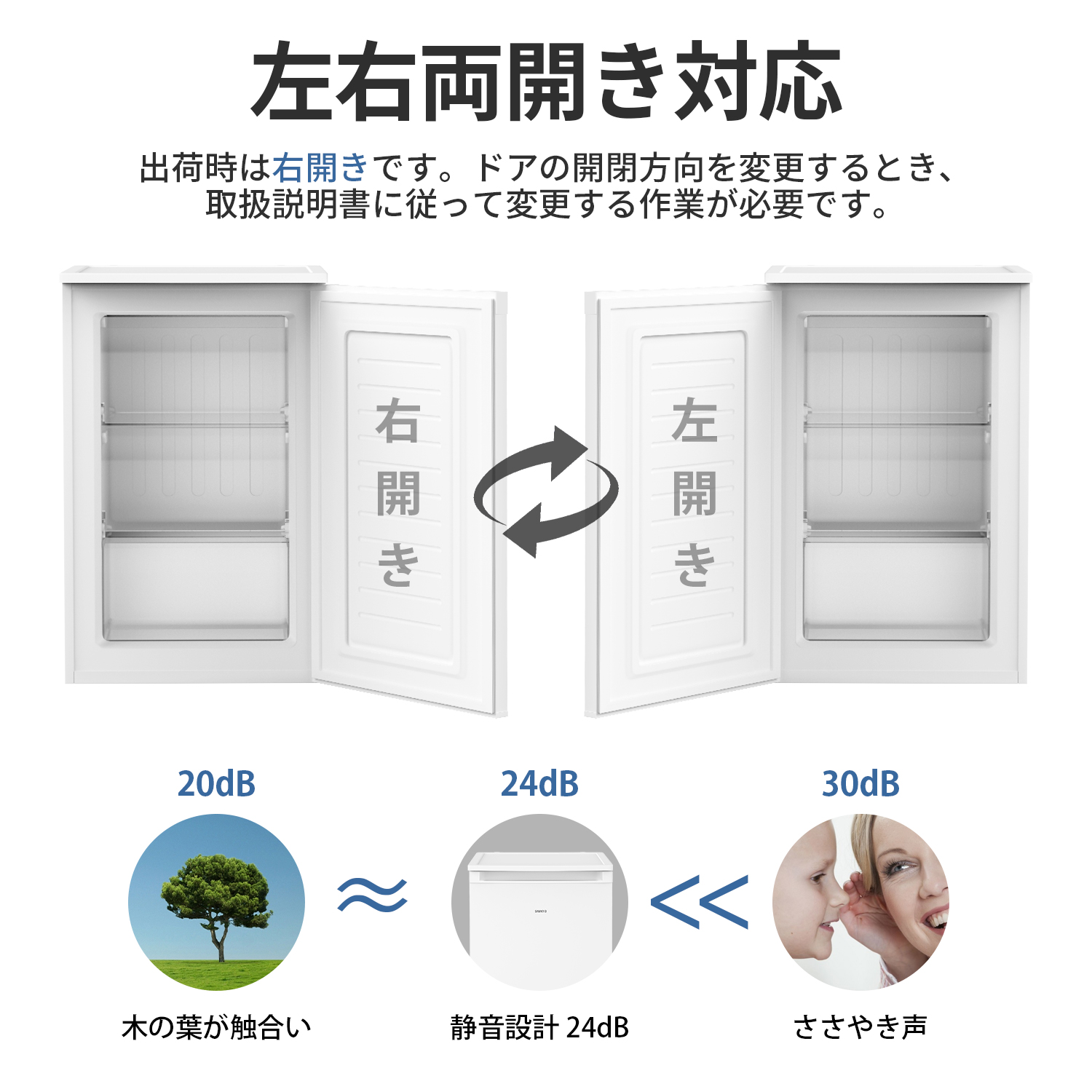 SAMKYO 冷凍庫 100L 家庭用 コンパクト 前開き 耐熱天板 静音