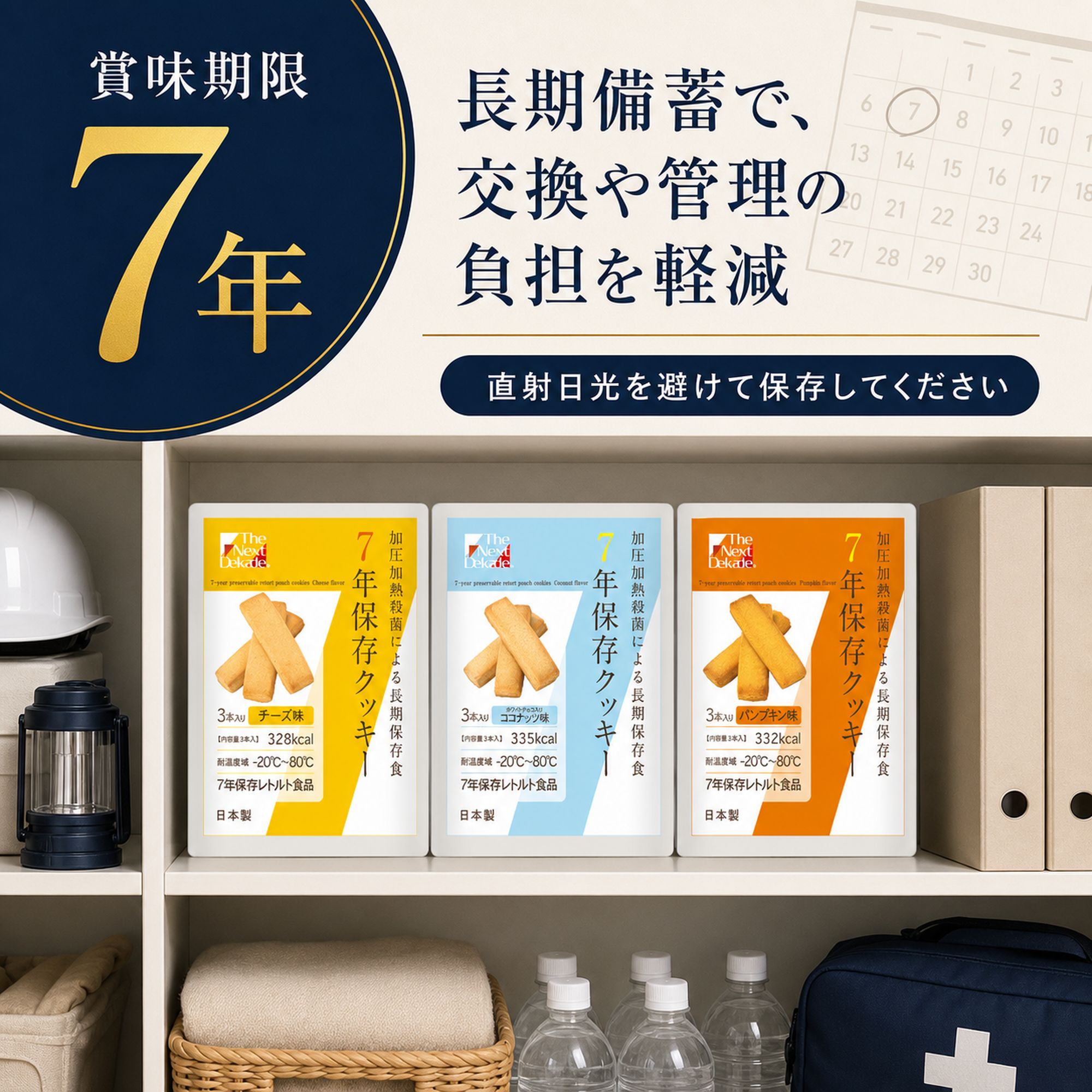 保存食 7年 長期 保存 クッキー ビスケット 12袋 まとめ買い 水 お湯 調理 不要 そのまま食べられる 非常食 防災 セット | The Next Dekade | 07
