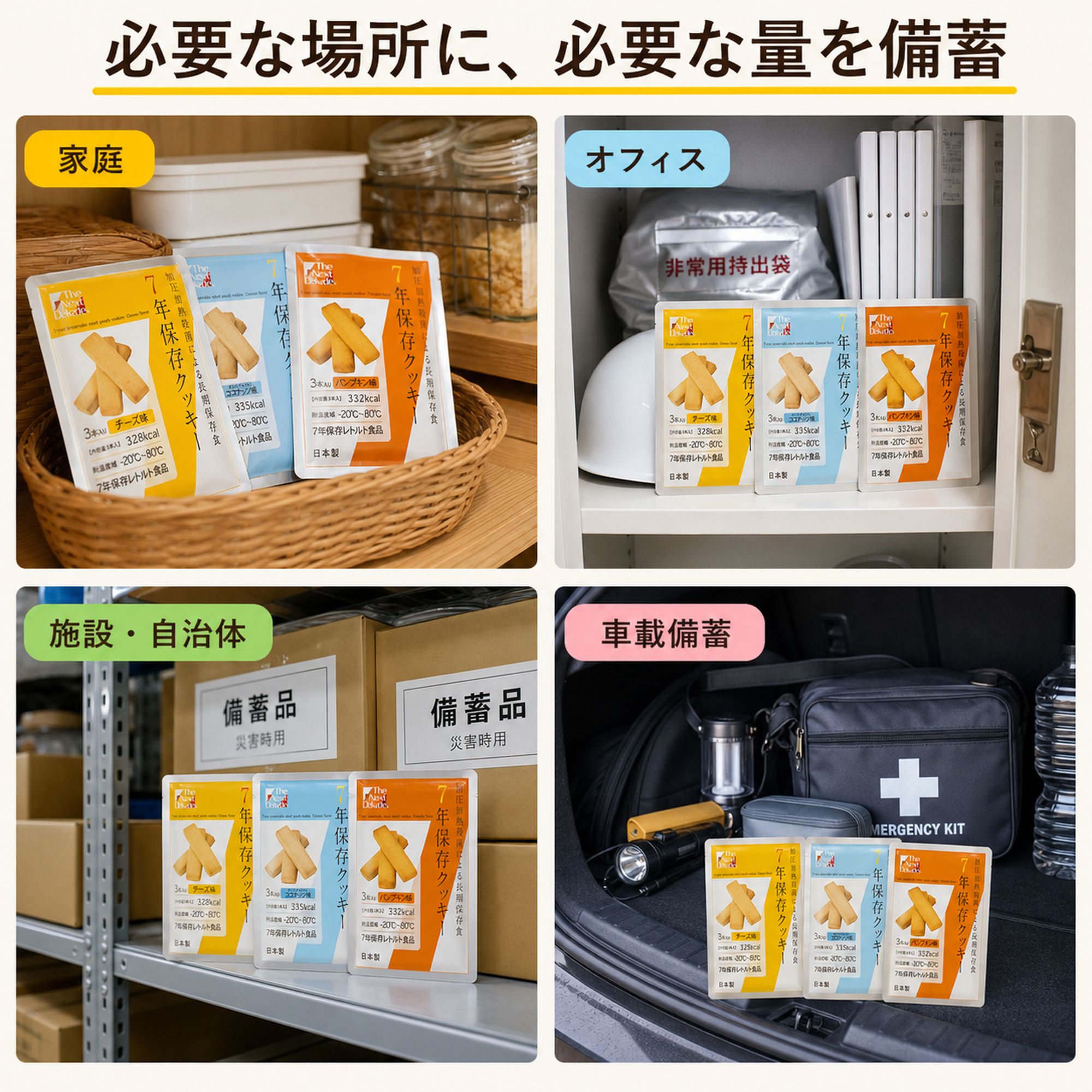 保存食 7年 長期 保存 クッキー ビスケット 12袋 まとめ買い 水 お湯 調理 不要 そのまま食べられる 非常食 防災 セット | The Next Dekade | 08