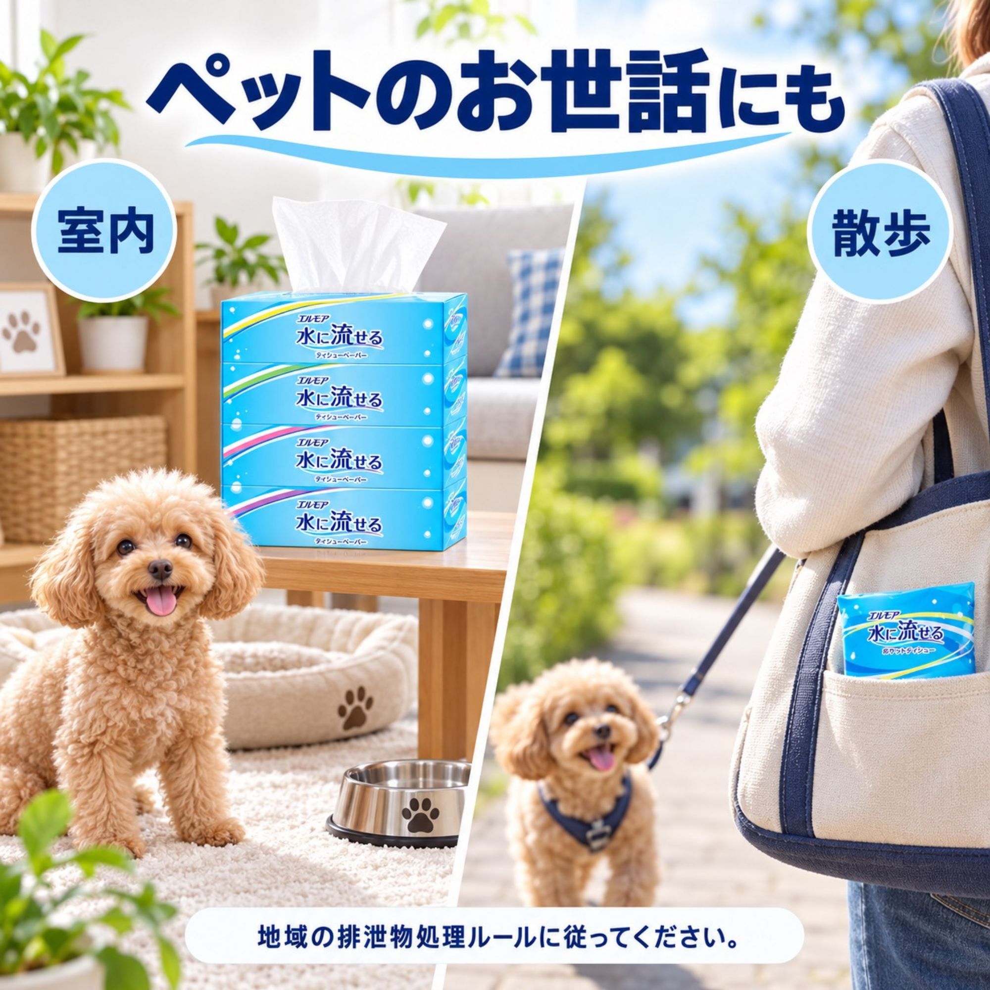 水に流せる ティッシュペーパー 水に溶けやすい トイレに流せる 紙 ボックス ティッシュ ちり紙 チリ紙 落とし紙 10箱 まとめ買い エルモア 関連画像4