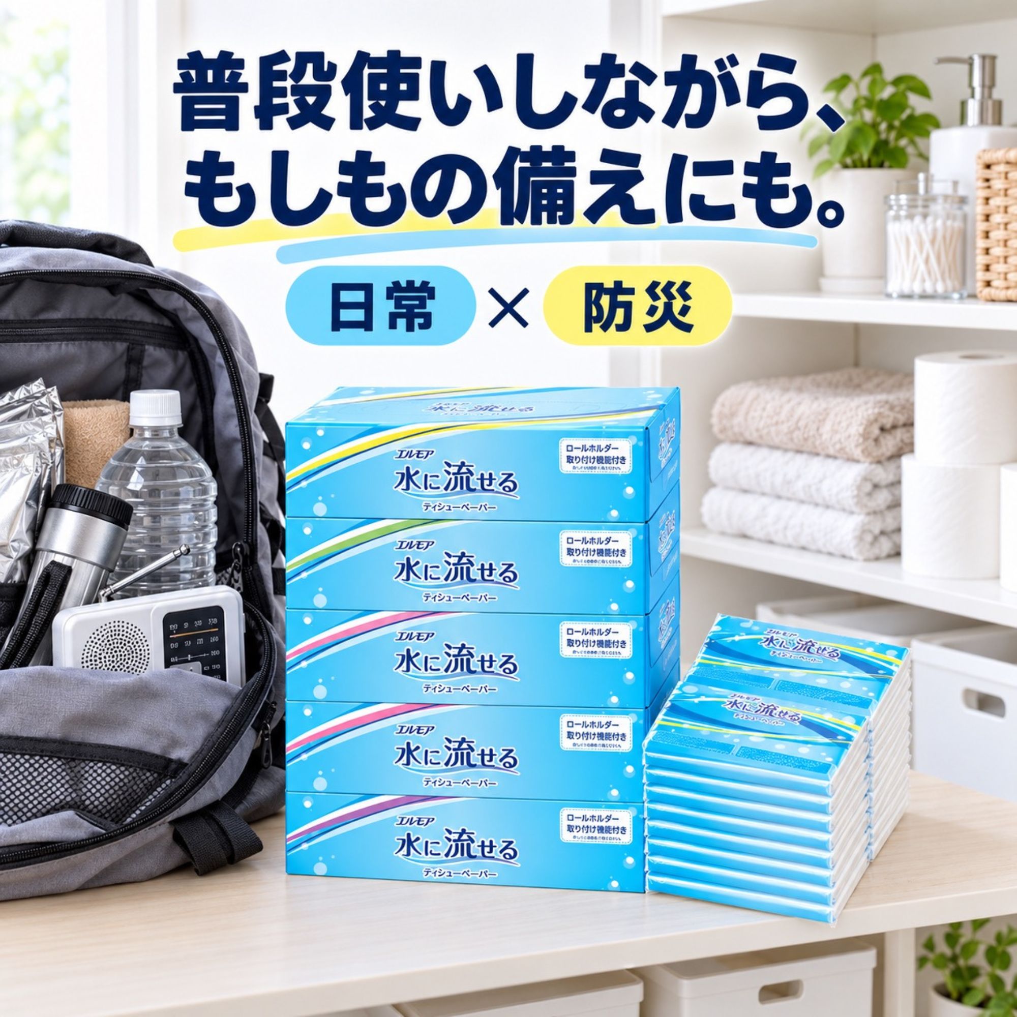 水に流せる ティッシュペーパー 水に溶けやすい トイレに流せる 紙 ボックス ティッシュ ちり紙 チリ紙 落とし紙 10箱 まとめ買い エルモア 関連画像5