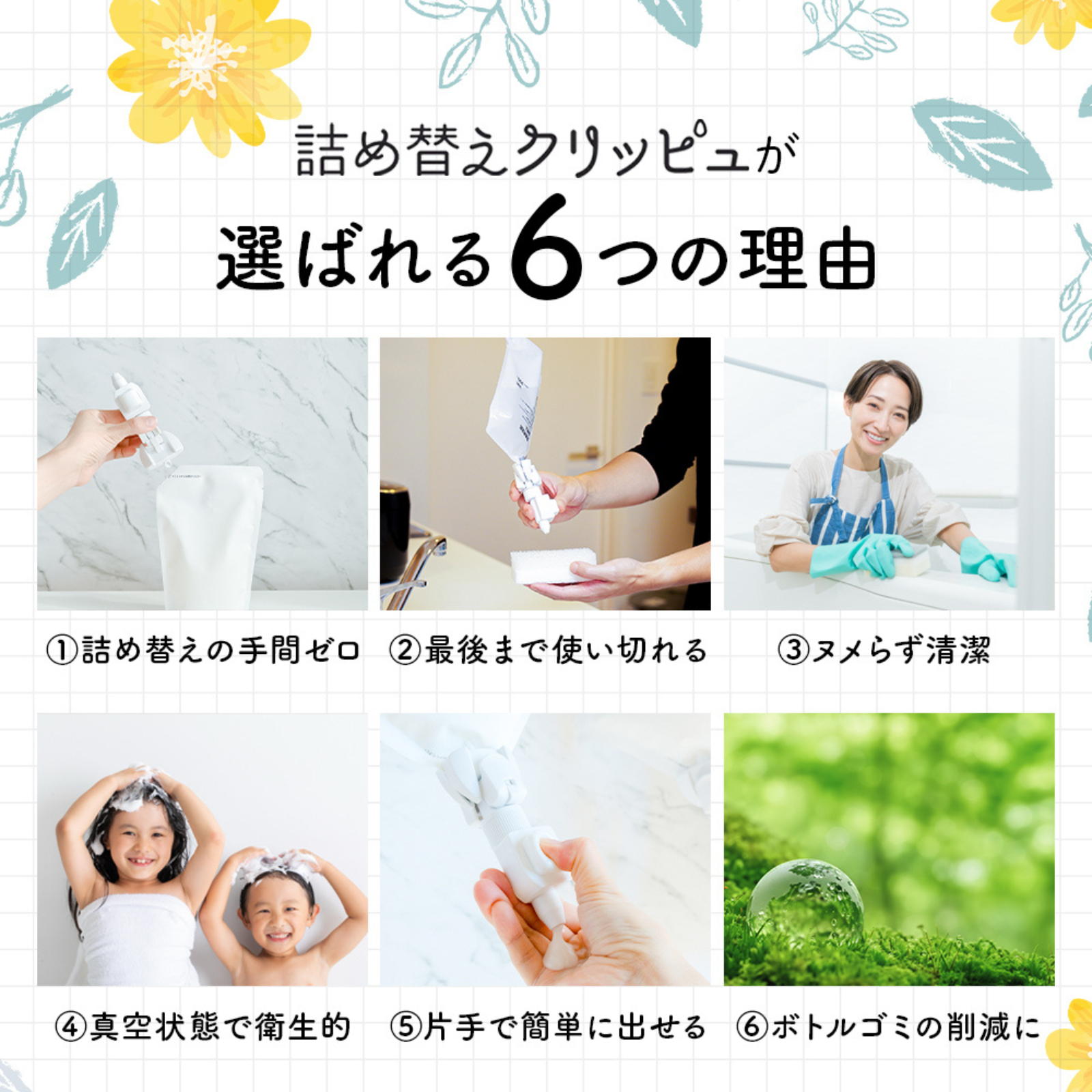 詰め替えクリッピュ 高粘度 対応 2個 セット 詰め替え せず そのまま シャンプー ボディソープ 使える ディスペンサー 詰め替えパウチ 用 吊り下げ ノズル 関連画像3