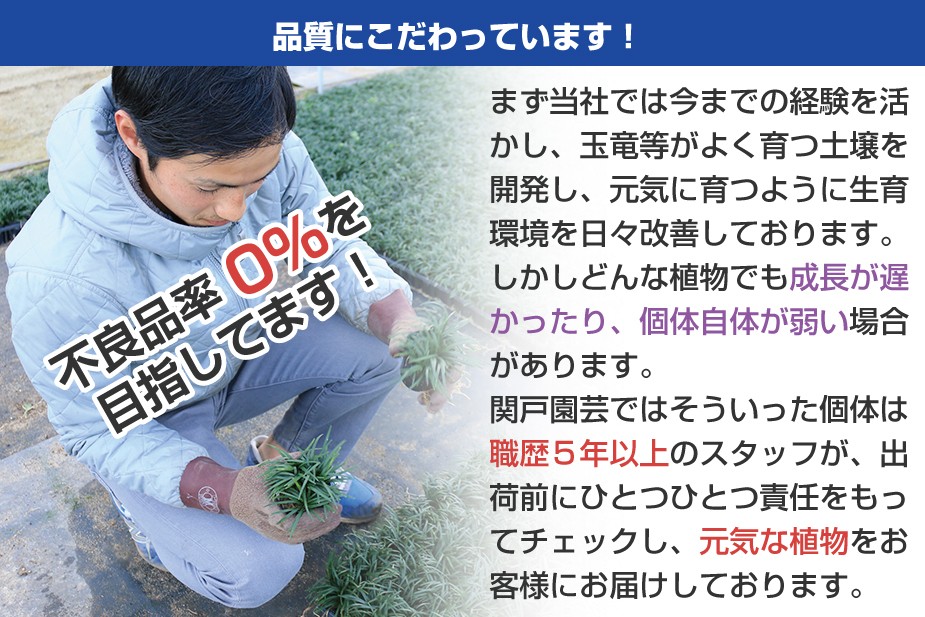 関戸園芸は品質にこだわっています！