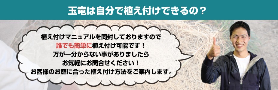 玉竜を購入者全員に植え方マニュアルを同封。誰でも簡単に植え付けれます!