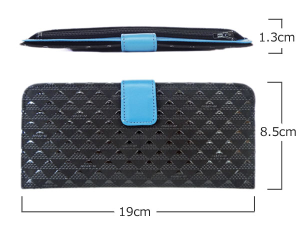 印傳屋（INDEN-YA） 印伝 長財布 束入 2809 たかね 黒地鹿革黒漆