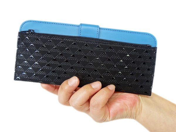 印傳屋（INDEN-YA） 印伝 長財布 束入 2809 たかね 黒地鹿革黒漆