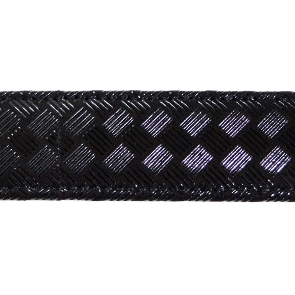 印傳屋（INDEN-YA） 印伝 B30ベルト 4001 黒地鹿革黒漆 網代編柄 ピン