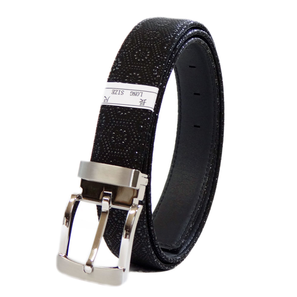 印傳屋（INDEN-YA） 印伝 B30ベルトL（長尺タイプ） 4002 黒地鹿革黒漆