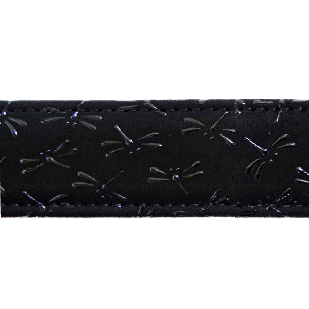 印傳屋（INDEN-YA） 印伝 M30ベルト 4005 黒地鹿革黒漆 とんぼ柄