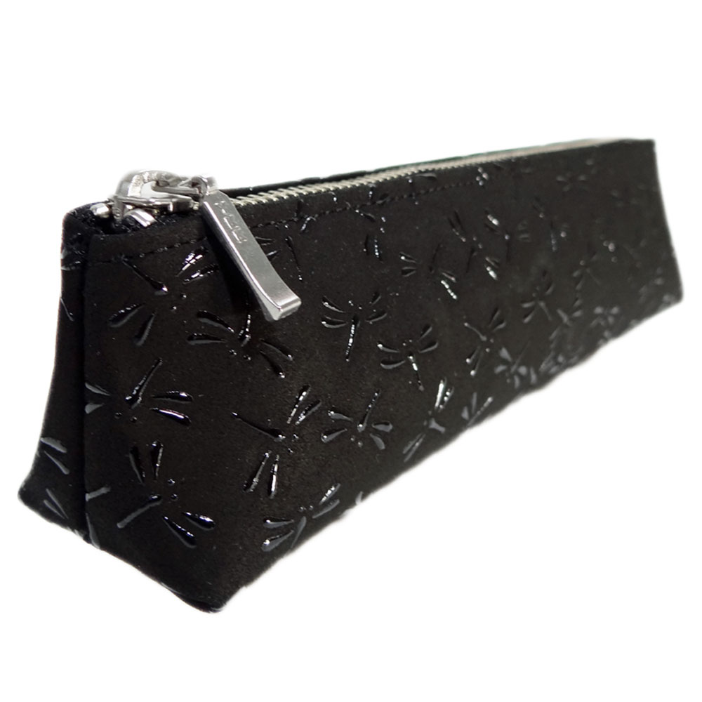 印傳屋（INDEN-YA） 印伝 ペンケースA4604 黒 黒 トンボ 爆買 : 甲州