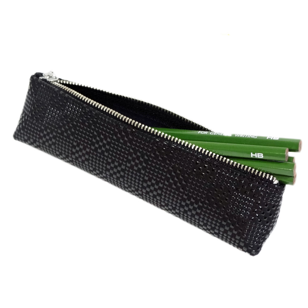 印傳屋（INDEN-YA） 印伝 ペンケースA4604 黒 黒 変わり市松小 爆買