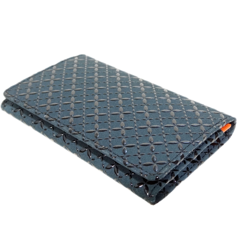 新品未使用　箱付き　HISOCA 印傳屋　名刺入れ HISOCA 名刺入［黒地／黒漆／七宝繋ぎ］：印傳屋公式オンライン
