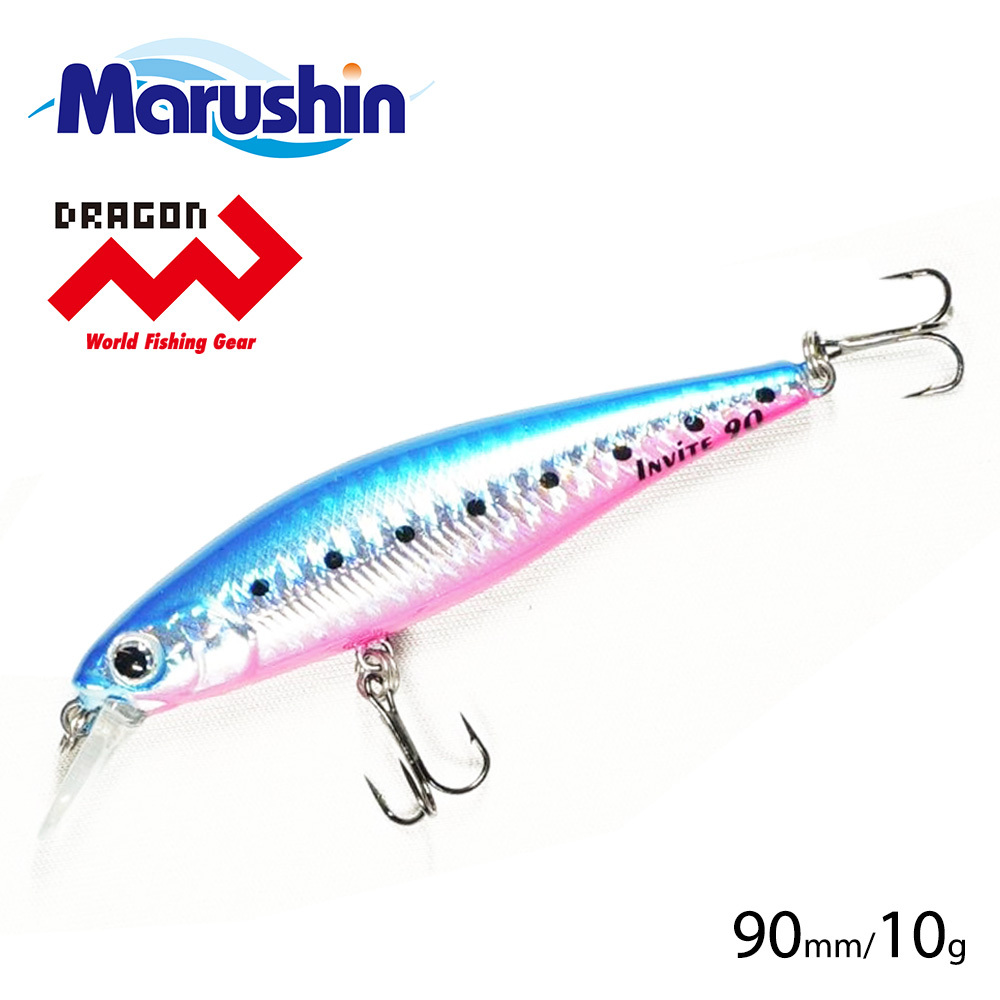 高評価！ ブルーピンク Invite FLOATING ミノー マルシン 90mm ハード 10g ルアー・フライ