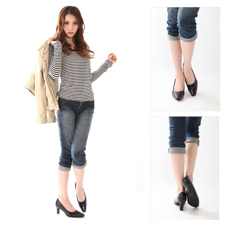 パンプス 黒 通勤用 リクルートパンプス レディース スクエアトゥ