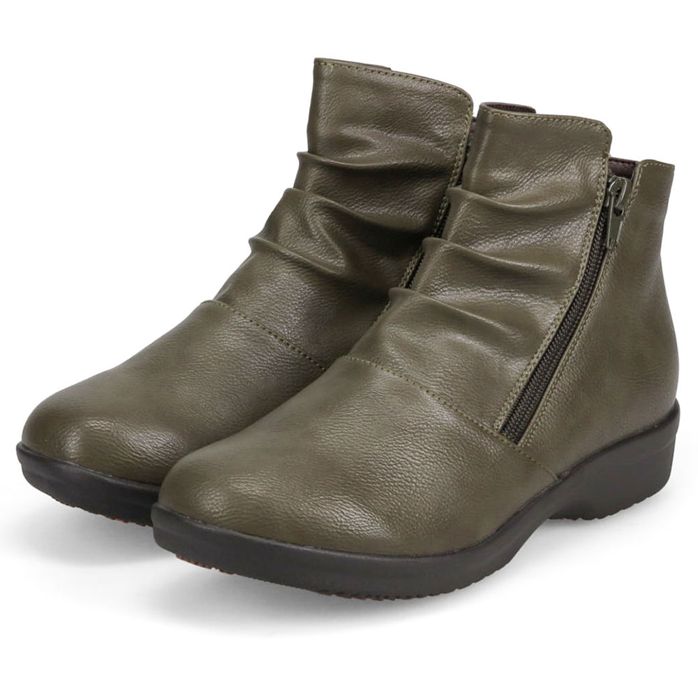 Rakuchin（らくちん） レインブーツ レディース ショート ブーツ 防水