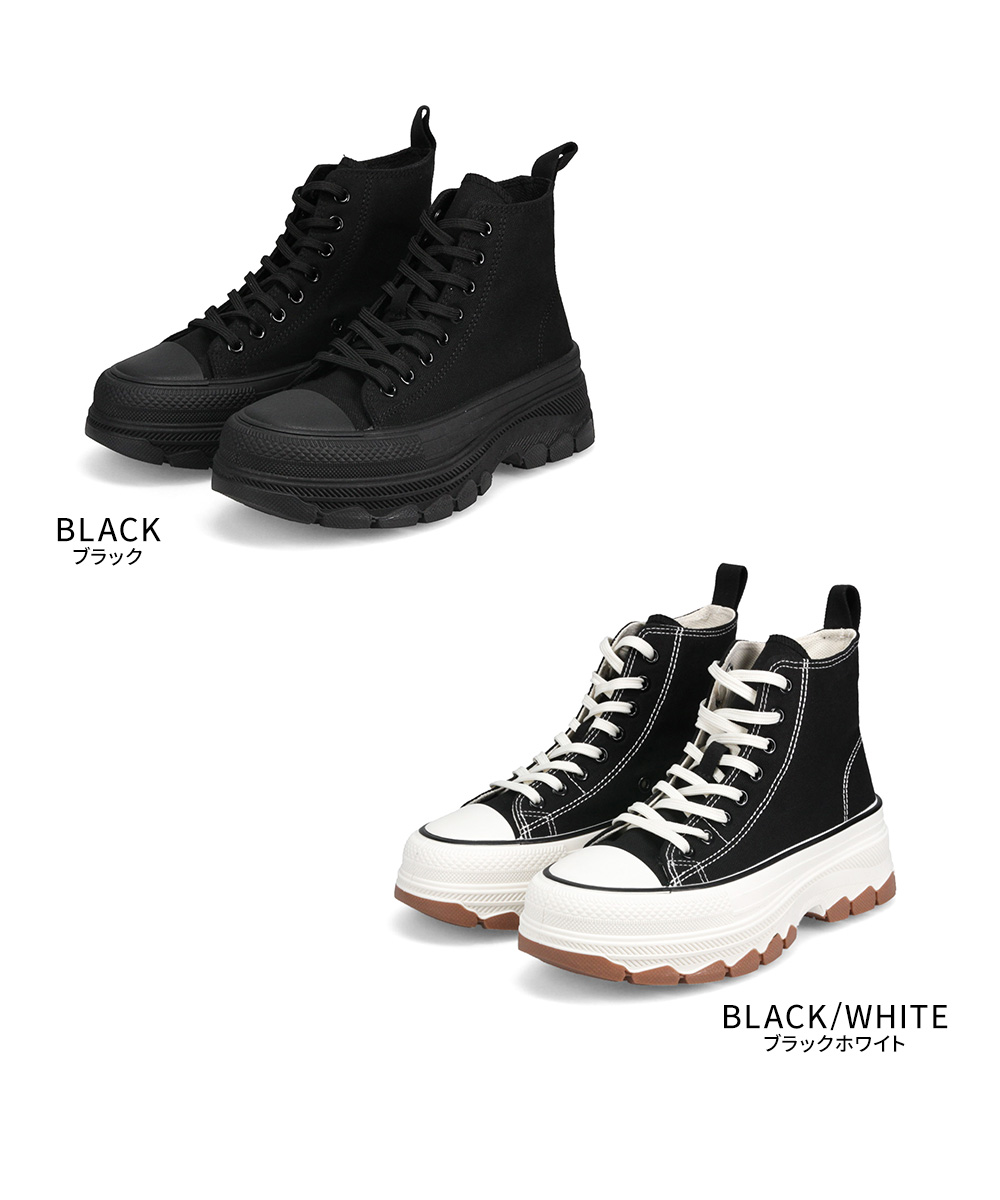 キャンバス スニーカー レディース 厚底 ハイカット 軽量 シューズ 靴
